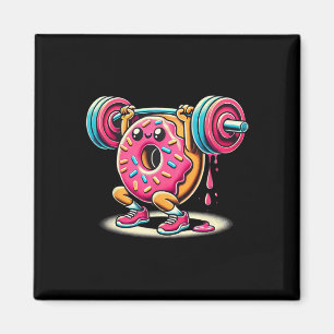 Funny Doughnut Bodybuilding Weightlifting Food Gym Magnet