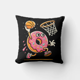 Funny Doughnut Dunking Basketball Food Champ Sport Cushion
