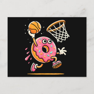 Funny Doughnut Dunking Basketball Food Champ Sport Holiday Postcard