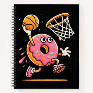 Funny Doughnut Dunking Basketball Food Champ Sport Notebook