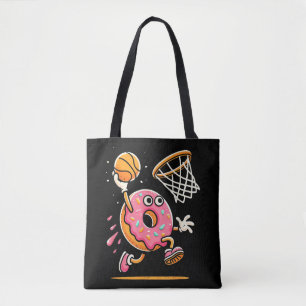 Funny Doughnut Dunking Basketball Food Champ Sport Tote Bag