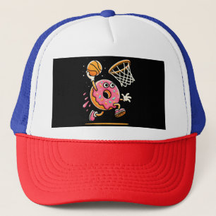 Funny Doughnut Dunking Basketball Food Champ Sport Trucker Hat