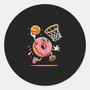 Funny Doughnut Dunking Sketll Food Champ Sports Do Classic Round Sticker