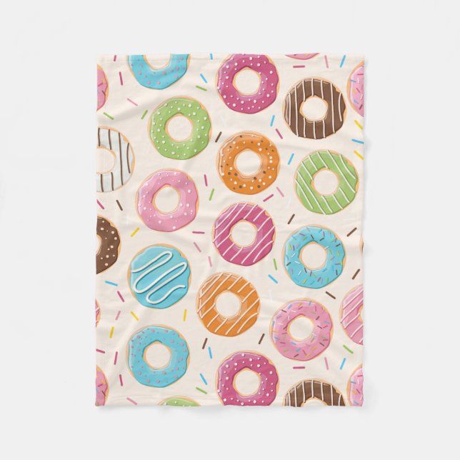 Funny Doughnut Fleece Blanket (Front)