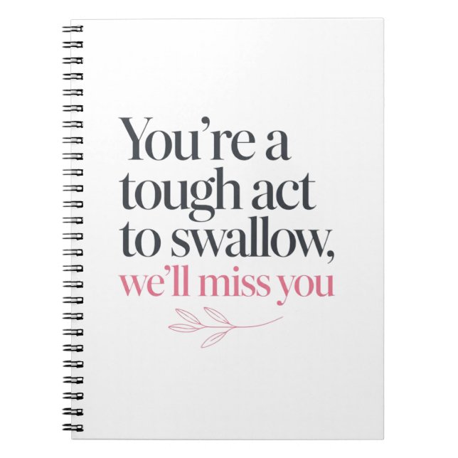 Funny Doughnut Good Luck Coworker Quote Notebook (Front)