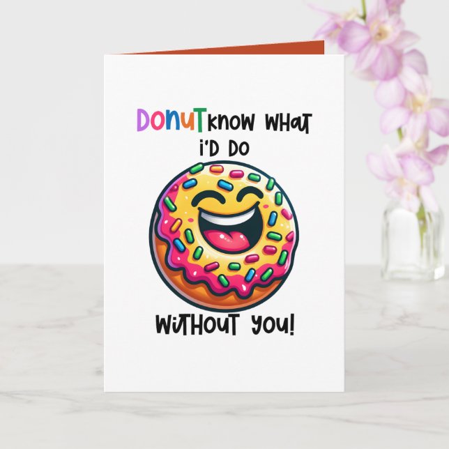 Funny doughnut lovers customisable card (Orchid)