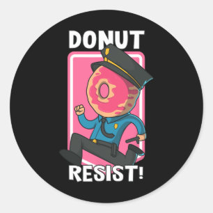 Funny Doughnut Resist Arresting Officer Police Off Classic Round Sticker