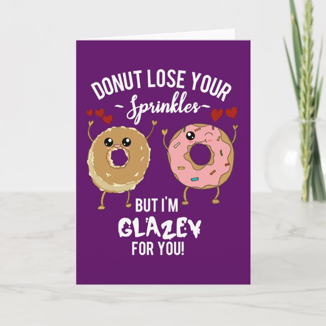 Funny Doughnut Sayings Greeting Card (Front)