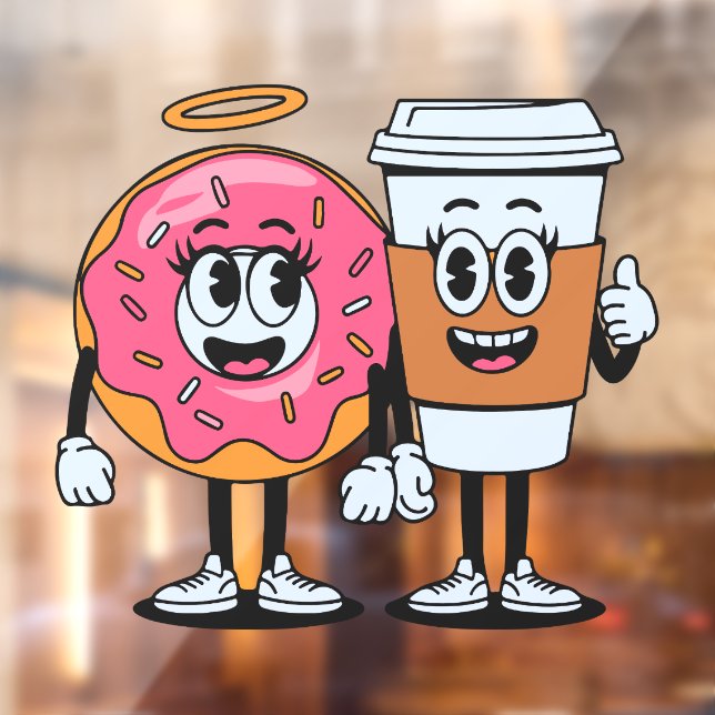 Funny Doughnut Shop Coffee and Doughnuts Together (Sheet 2)