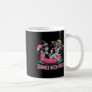 Funny Dracula And Witch Float Halloween Summer Wee Coffee Mug
