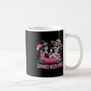 Funny Dracula And Witch Float Halloween Summer Wee Coffee Mug
