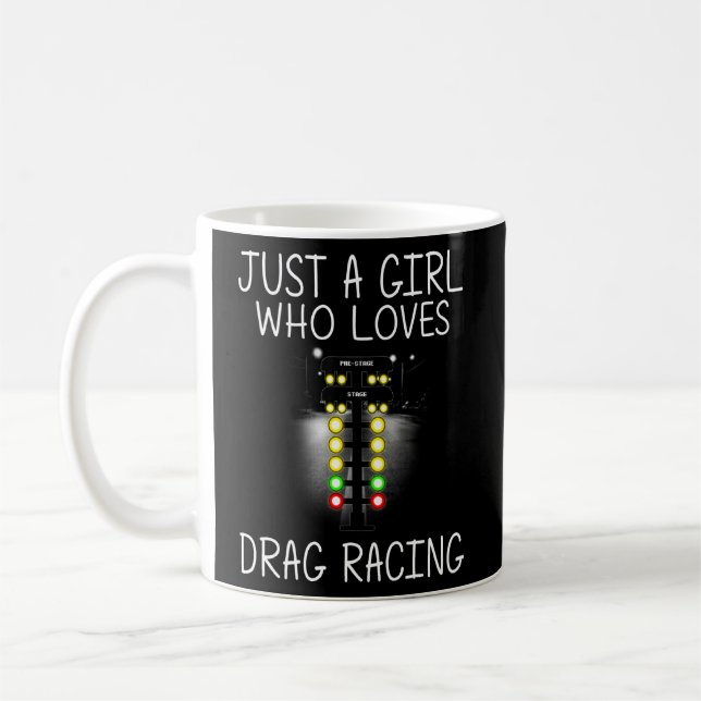 Funny Drag Racing For Girls Kid Drag Racer Driftin Coffee Mug (Left)