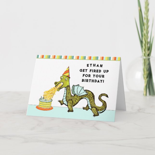 Funny Dragon Birthday Card (Front)