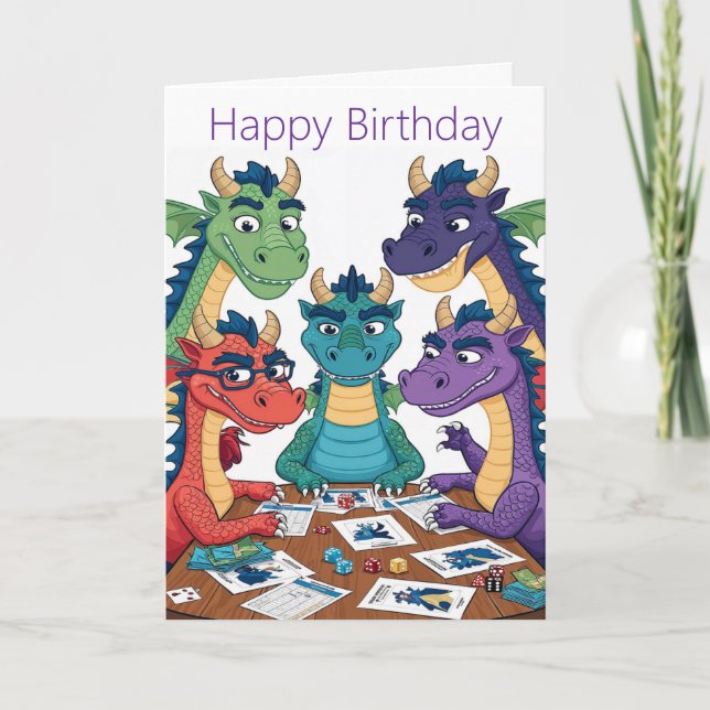 Funny Dragon Birthday Card (Front)