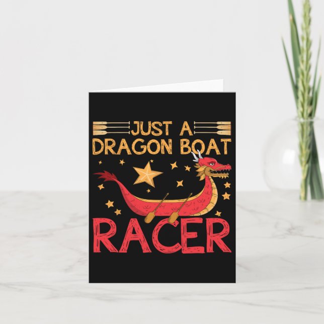 Funny Dragon Boat Racer Mermaid Training Girl Raci Card (Front)