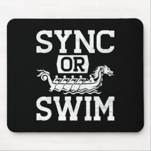 Funny Dragon Boat Racing Paddle Sync Or Swim  Mouse Pad