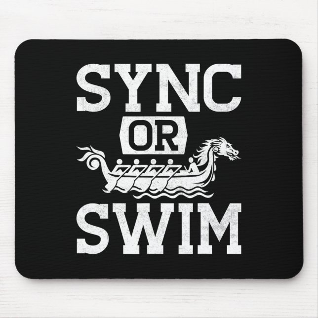 Funny Dragon Boat Racing Paddle Sync Or Swim  Mouse Pad (Front)