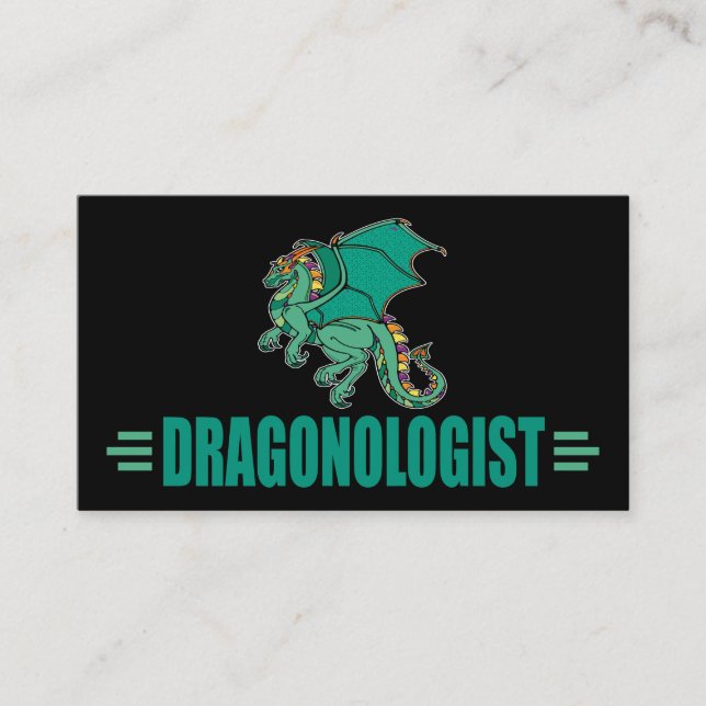 Funny Dragon DRAGONOLOGIST Business Card (Front)
