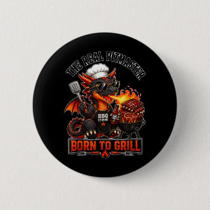 Funny Dragon Grill Master 6 Cm Round Badge