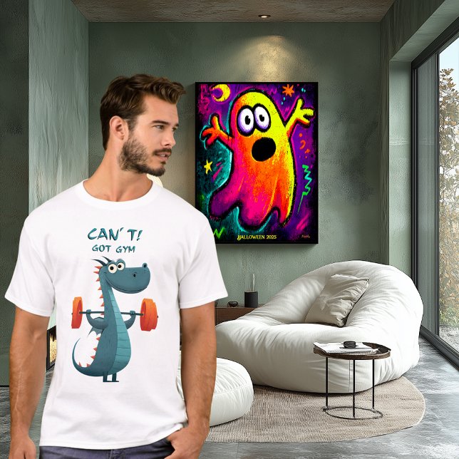 Funny Dragon Gym | Can’t. Got Gym. | Workout Humou T-Shirt (Creator Uploaded)