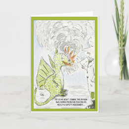 Funny Dragon "Health & Safety" Greeting Card