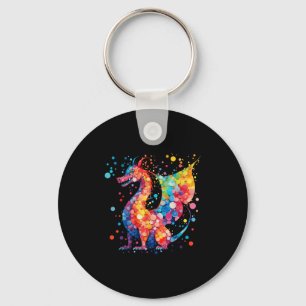 Funny Dragon Lovers Polka Dot Art Student Happy Do Key Ring