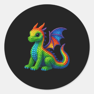 Funny Dragon Lovers Polka Dots Happy Dot Day Girls Classic Round Sticker