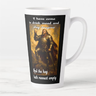 Funny dragon slayer mead drinker humour fantasy ar latte mug