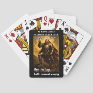 Funny dragon slayer mead drinker humour fantasy ar playing cards