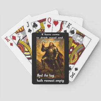 Funny dragon slayer mead drinker humour fantasy ar playing cards