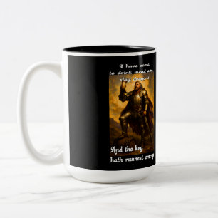 Funny dragon slayer mead drinker humour fantasy ar Two-Tone coffee mug