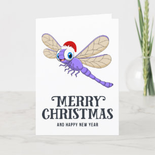 Funny Dragonfly Christmas Card