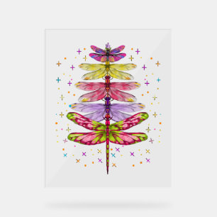 Funny Dragonfly Christmas Tree  Acrylic Sign
