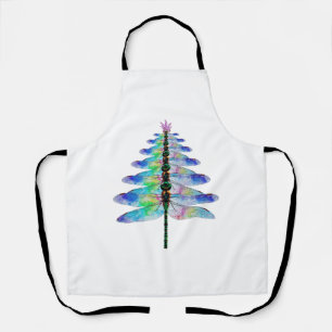 Funny Dragonfly Christmas Tree Apron