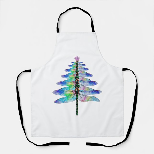 Funny Dragonfly Christmas Tree Apron (Front)