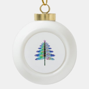 Funny Dragonfly Christmas Tree Ceramic Ball Christmas Ornament