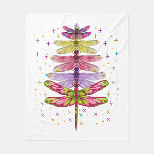 Funny Dragonfly Christmas Tree  Fleece Blanket