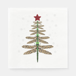 Funny Dragonfly christmas tree ornaments leopard Napkin
