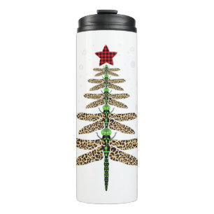 Funny Dragonfly christmas tree ornaments leopard Thermal Tumbler