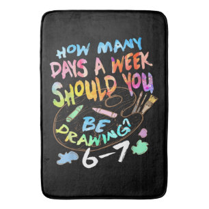 Funny Drawing Sketching Artist Bath Mat