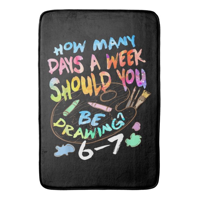 Funny Drawing Sketching Artist  Bath Mat (Front Vertical)