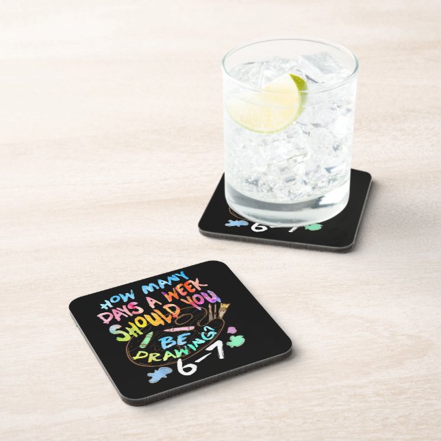 Funny Drawing Sketching Artist  Coaster (Right Side)