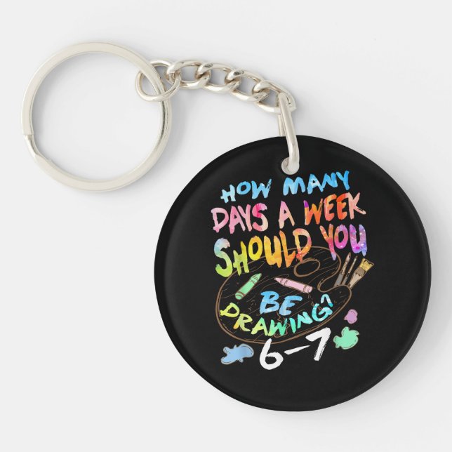 Funny Drawing Sketching Artist  Key Ring (Front)