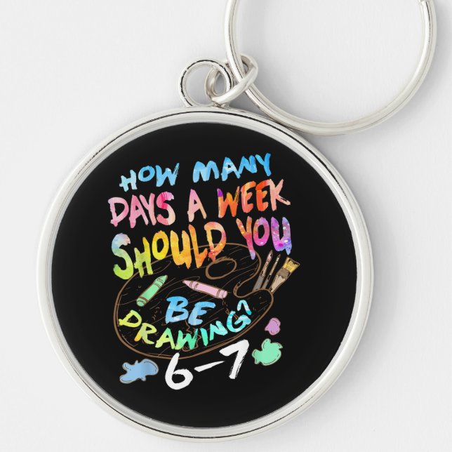 Funny Drawing Sketching Artist  Key Ring (Front)