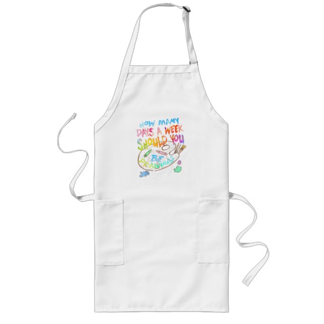 Funny Drawing Sketching Artist  Long Apron (Front)