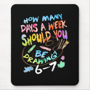 Funny Drawing Sketching Artist Mouse Pad