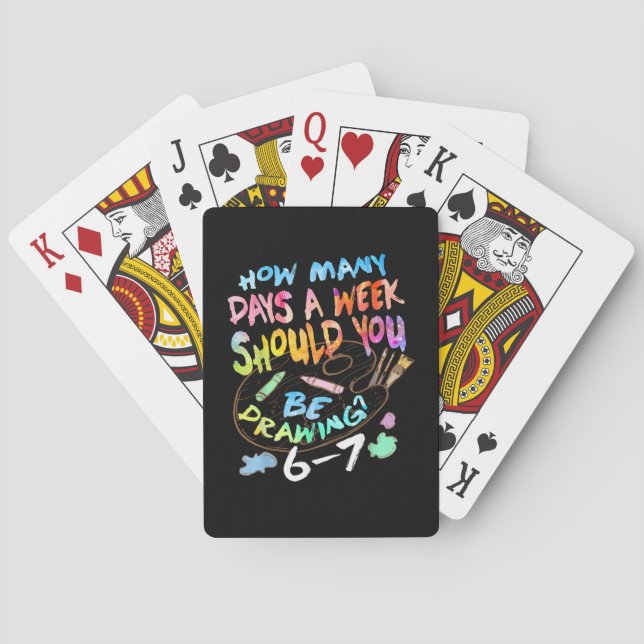 Funny Drawing Sketching Artist  Playing Cards (Back)