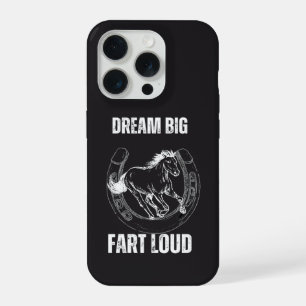 Funny Dream Big Fart Loud Distressed Horse Graphic iPhone 15 Pro Case