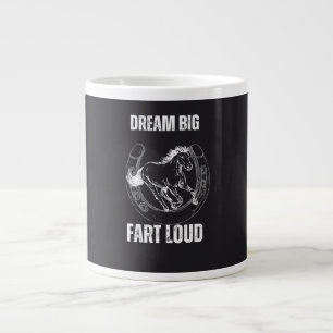 Funny Dream Big Fart Loud Distressed Horse Graphic Large Coffee Mug