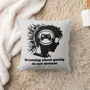 Funny dreaming Gamer add text  Cushion